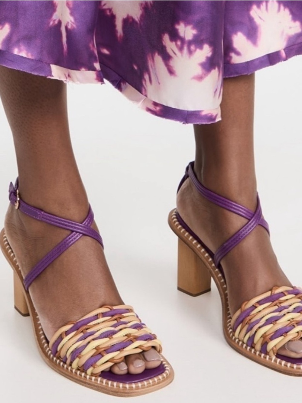 Ulla Johnson Womens purple woven llana Heels 38.5/8.5